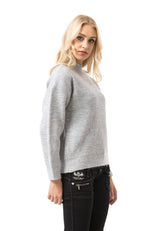 WP262 Damen Strickpullover – Gerippter Pullover mit Stehkragen & Relaxed Fit | Zeitloser Casual-Look für Alltag & Übergangszeit