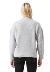 WP262 Damen Strickpullover – Gerippter Pullover mit Stehkragen & Relaxed Fit | Zeitloser Casual-Look für Alltag & Übergangszeit