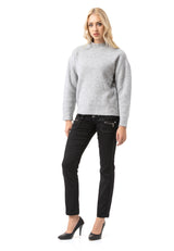 WP262 Damen Strickpullover – Gerippter Pullover mit Stehkragen & Relaxed Fit | Zeitloser Casual-Look für Alltag & Übergangszeit