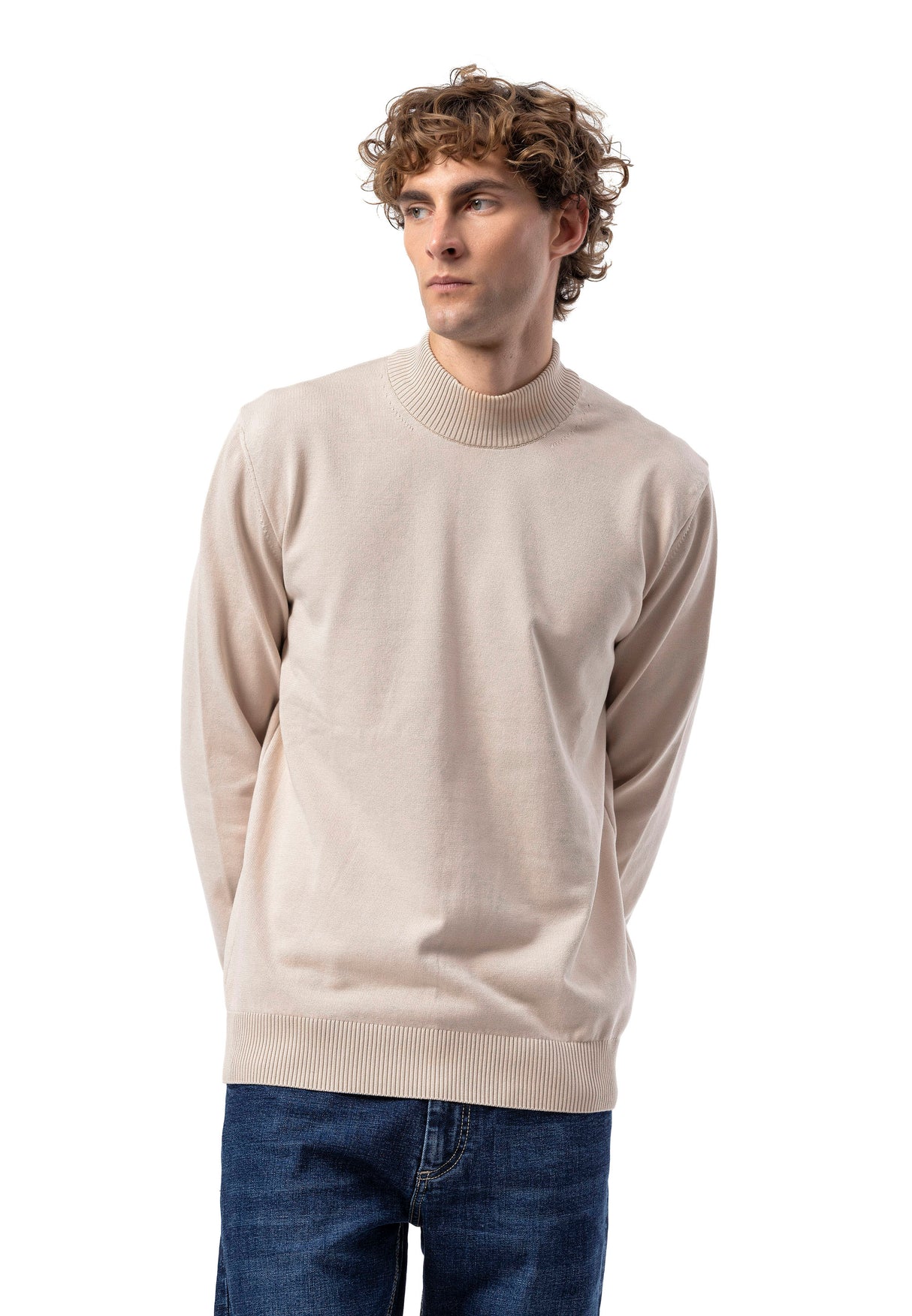 BP201 Pull homme avec col montant – Coupe régulière