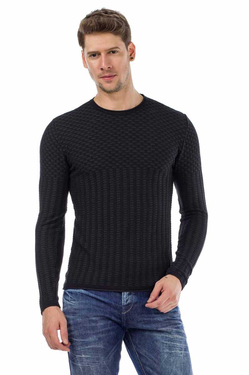 CP171 Black Men's Sweater