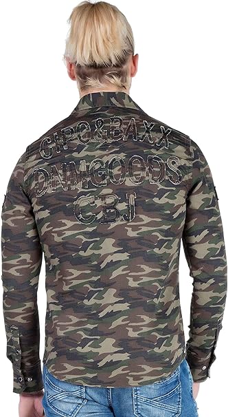 CH130 Camisa de manga larga para hombres con marca