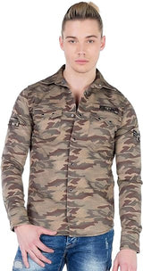 CH130 Camisa de manga larga para hombres con marca
