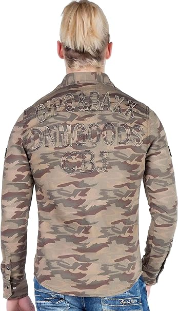 CH130 Camisa de manga larga para hombres con marca