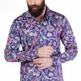 CH118 Chemise à manches longues pour hommes avec des imprimés ethniques à la mode