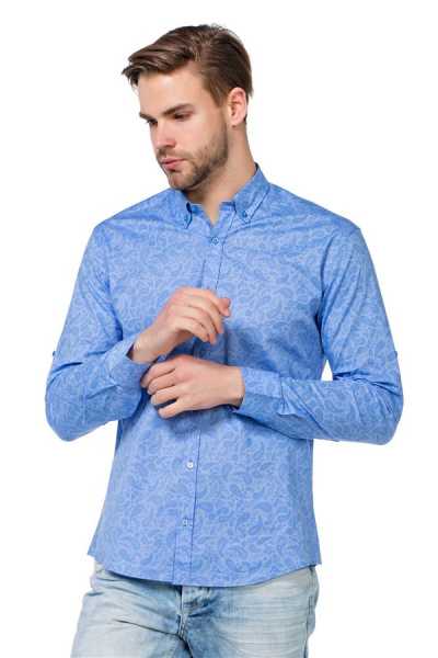 CH145 men's long-sleeved shirt with chic Paisley design