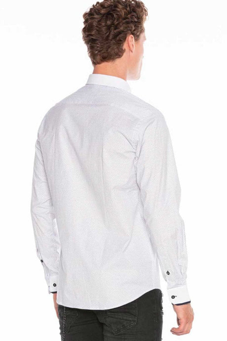 CH164 Camisa de manga larga para hombres con bolsillo de pecho doble