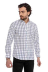 CH178 Men's Long -Sleeveved shirt in trendy carod -ontwerp