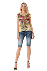 WK183 Capri para Mujer con Costuras Decorativas