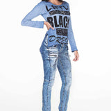 Wl170 Blue Women Blouse Sweatt