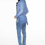 Wl170 Blue Women Blouse Sweatt
