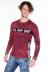 CL254 Herren Sweatshirt– Grüner Langarm Pullover mit Street Denim Print