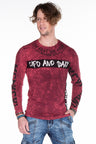 CL254 Herren Sweatshirt– Grüner Langarm Pullover mit Street Denim Print