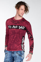 CL254 Herren Sweatshirt– Grüner Langarm Pullover mit Street Denim Print