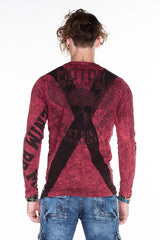 CL254 Herren Sweatshirt– Grüner Langarm Pullover mit Street Denim Print