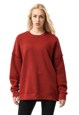 WL371 Damen Oversize Sweatshirt – Locker geschnittener Pullover mit Strukturmuster & Nahtdetails | Stylische Streetwear für Alltag & Freizeit