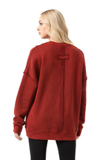 WL371 Damen Oversize Sweatshirt – Locker geschnittener Pullover mit Strukturmuster & Nahtdetails | Stylische Streetwear für Alltag & Freizeit