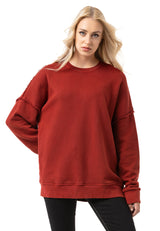 WL371 Damen Oversize Sweatshirt – Locker geschnittener Pullover mit Strukturmuster & Nahtdetails | Stylische Streetwear für Alltag & Freizeit