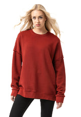 WL371 Damen Oversize Sweatshirt – Locker geschnittener Pullover mit Strukturmuster & Nahtdetails | Stylische Streetwear für Alltag & Freizeit