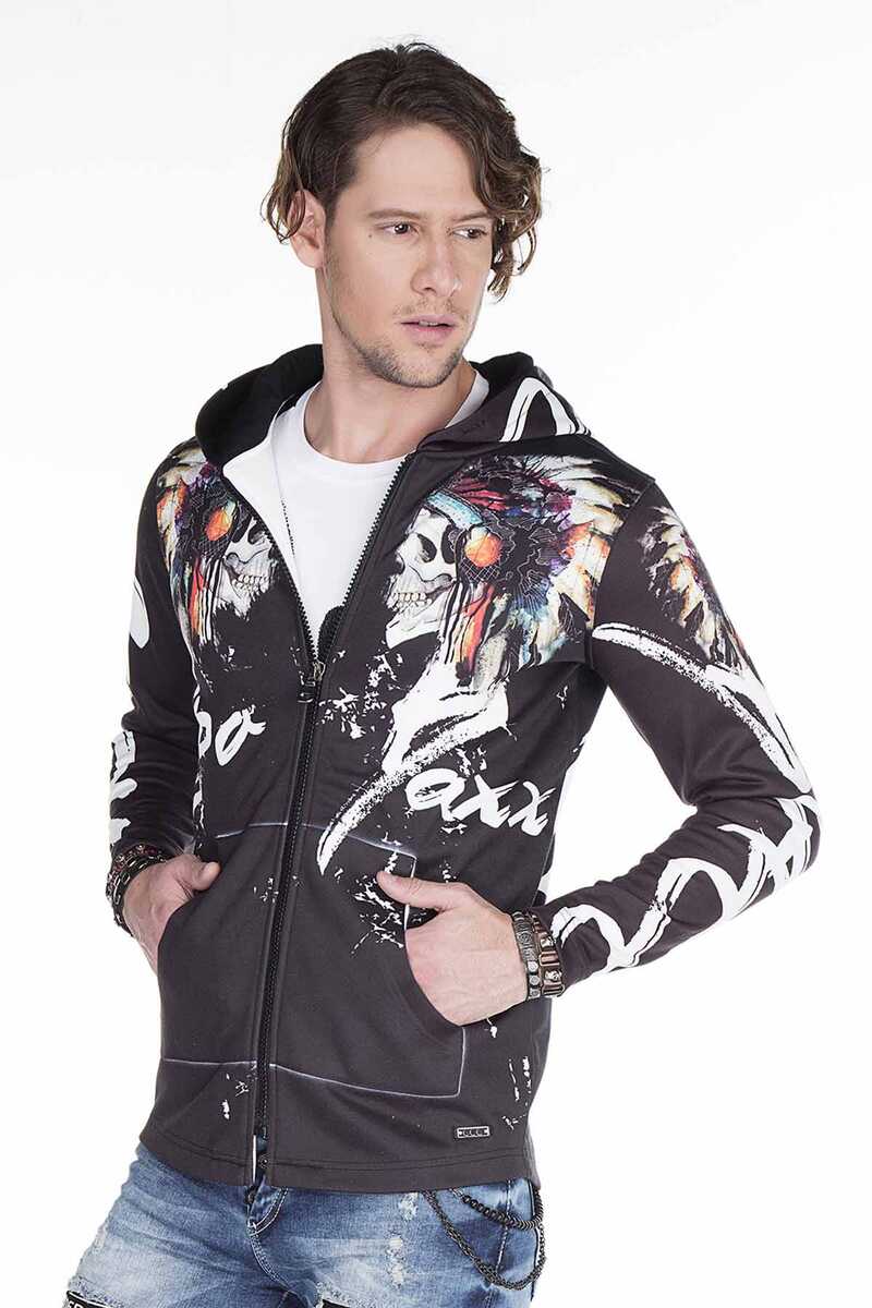 CL263 men's sweat jacket with cool print