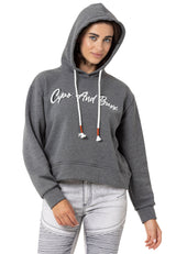 WL351 vrouwen sweatshirt met capuchon met een trendy strass borduurwerk