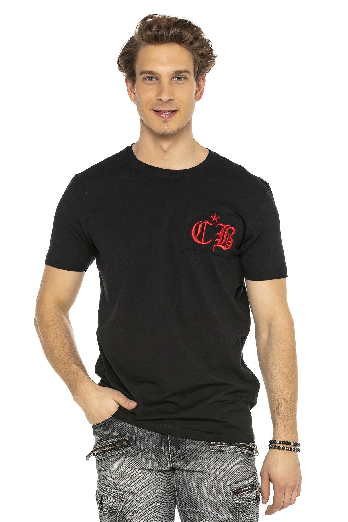 CT573 T-shirt pour homme avec col ronde moderne