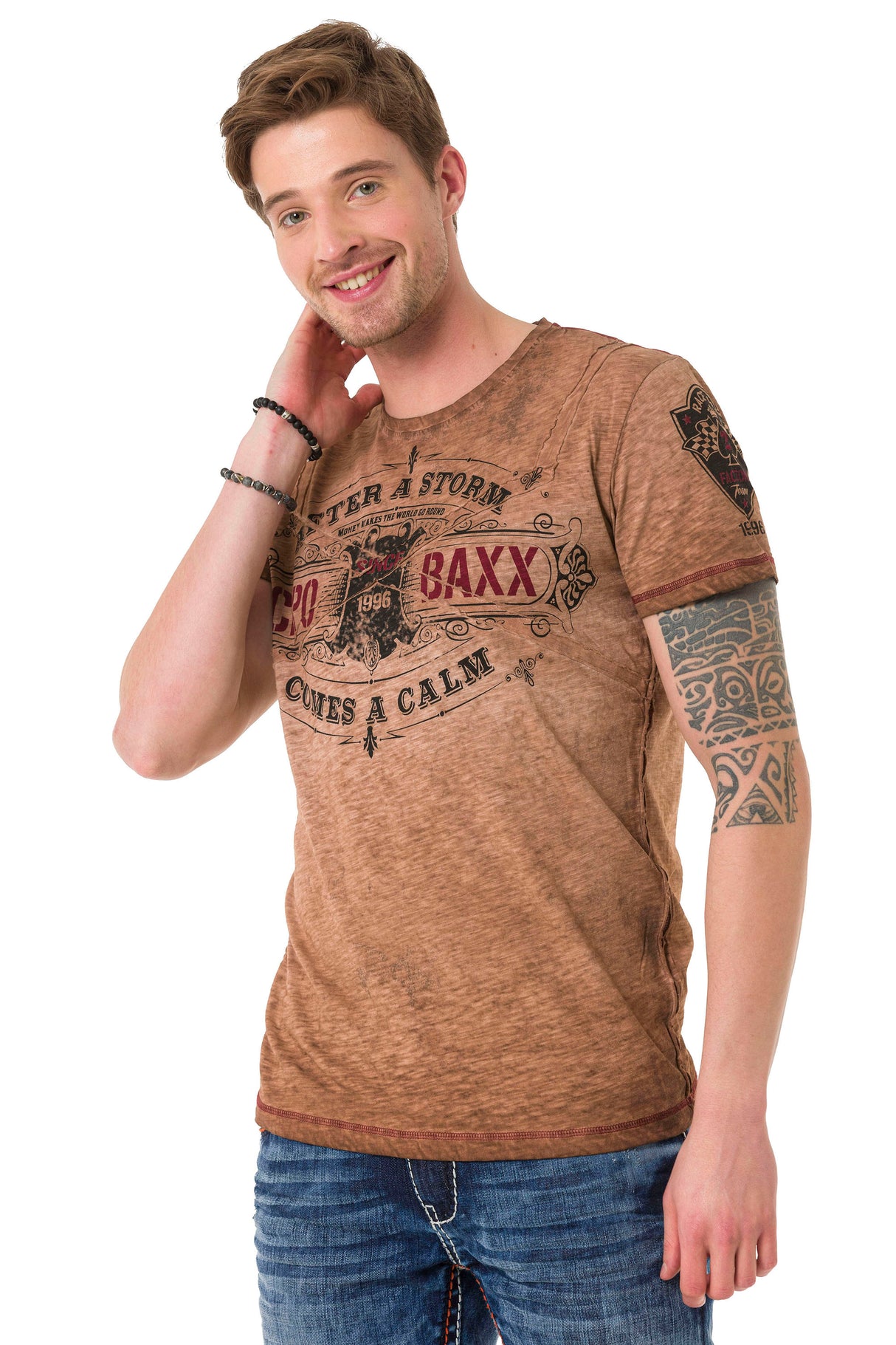CT703 T-shirt vintage pour homme
