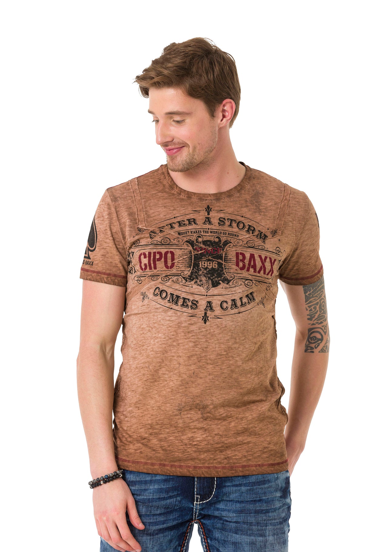 CT703 T-shirt vintage pour homme