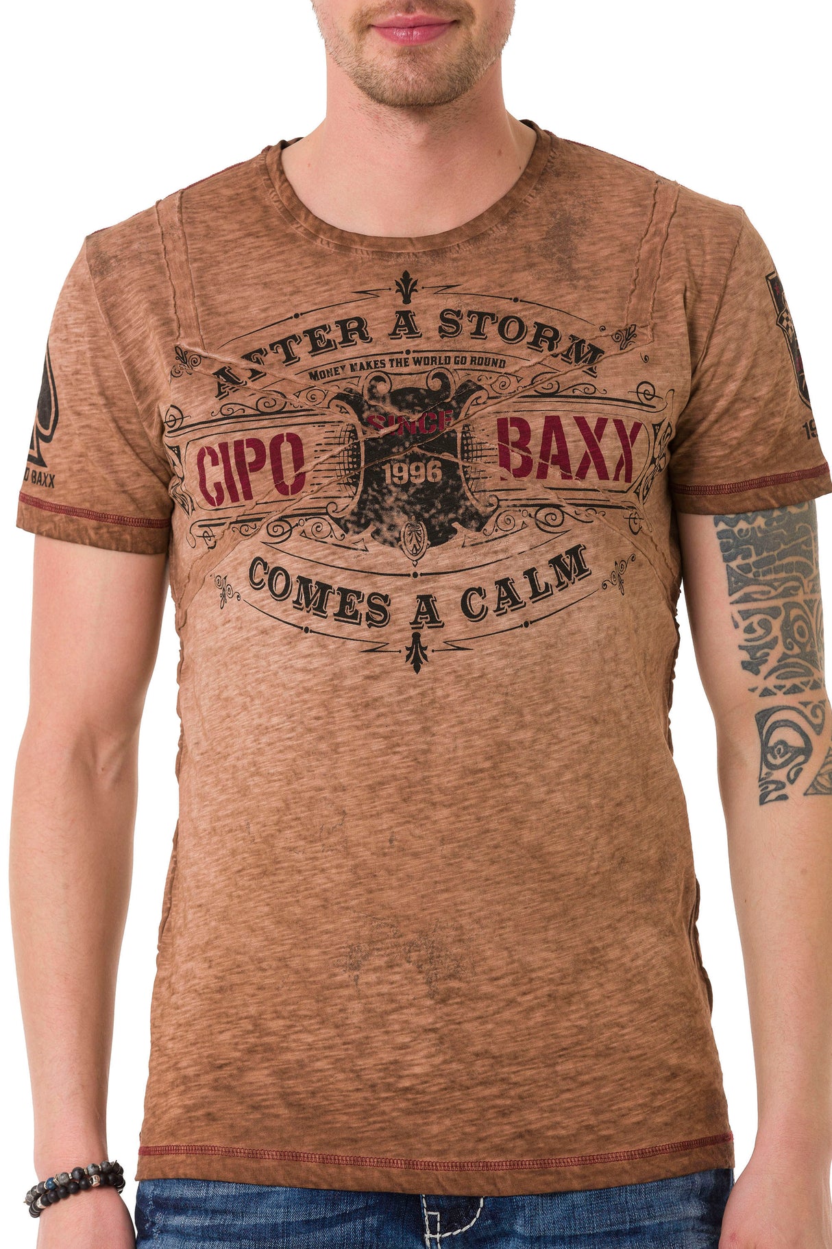 CT703 T-shirt vintage pour homme