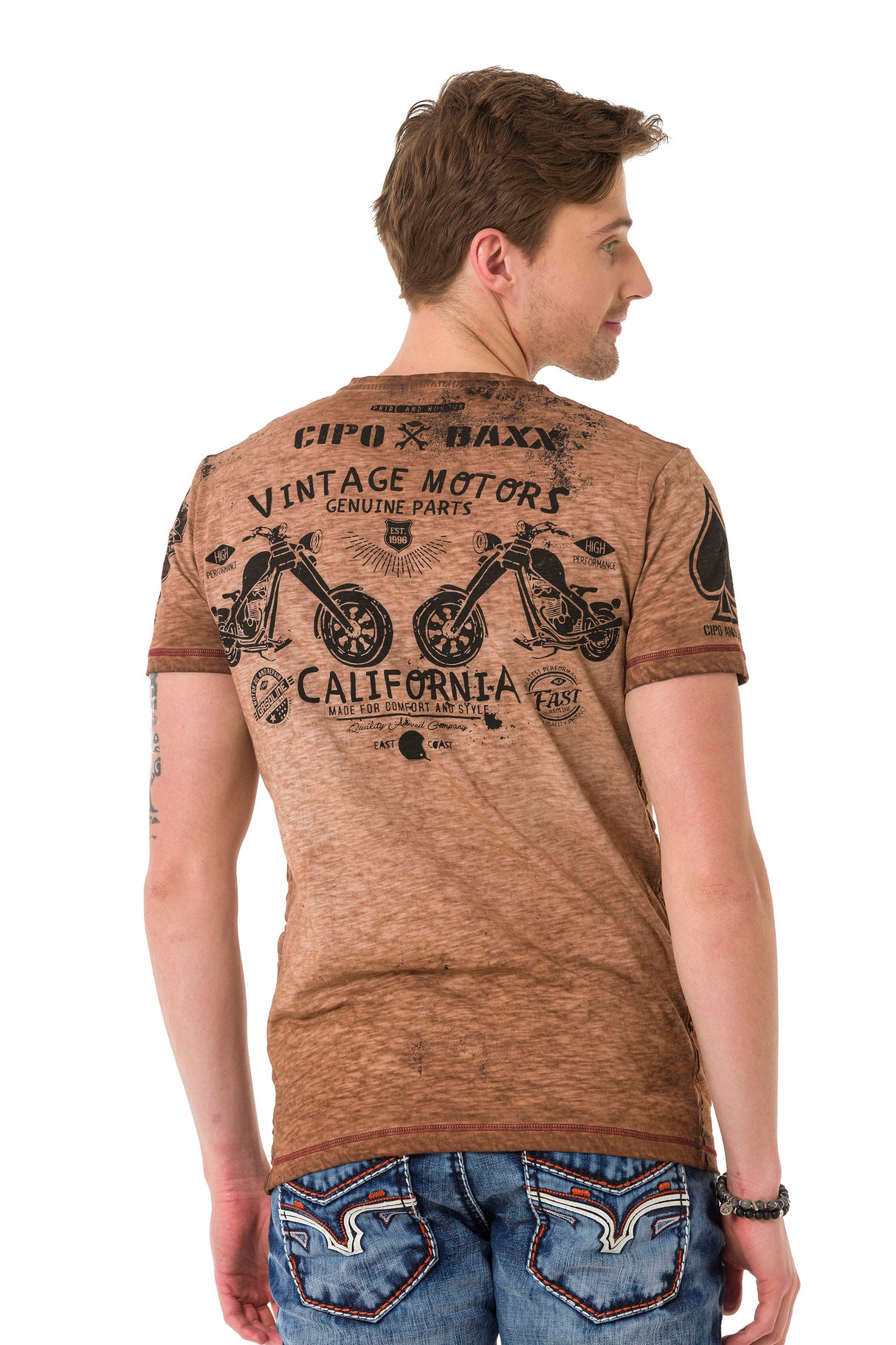 CT703 T-shirt vintage pour homme