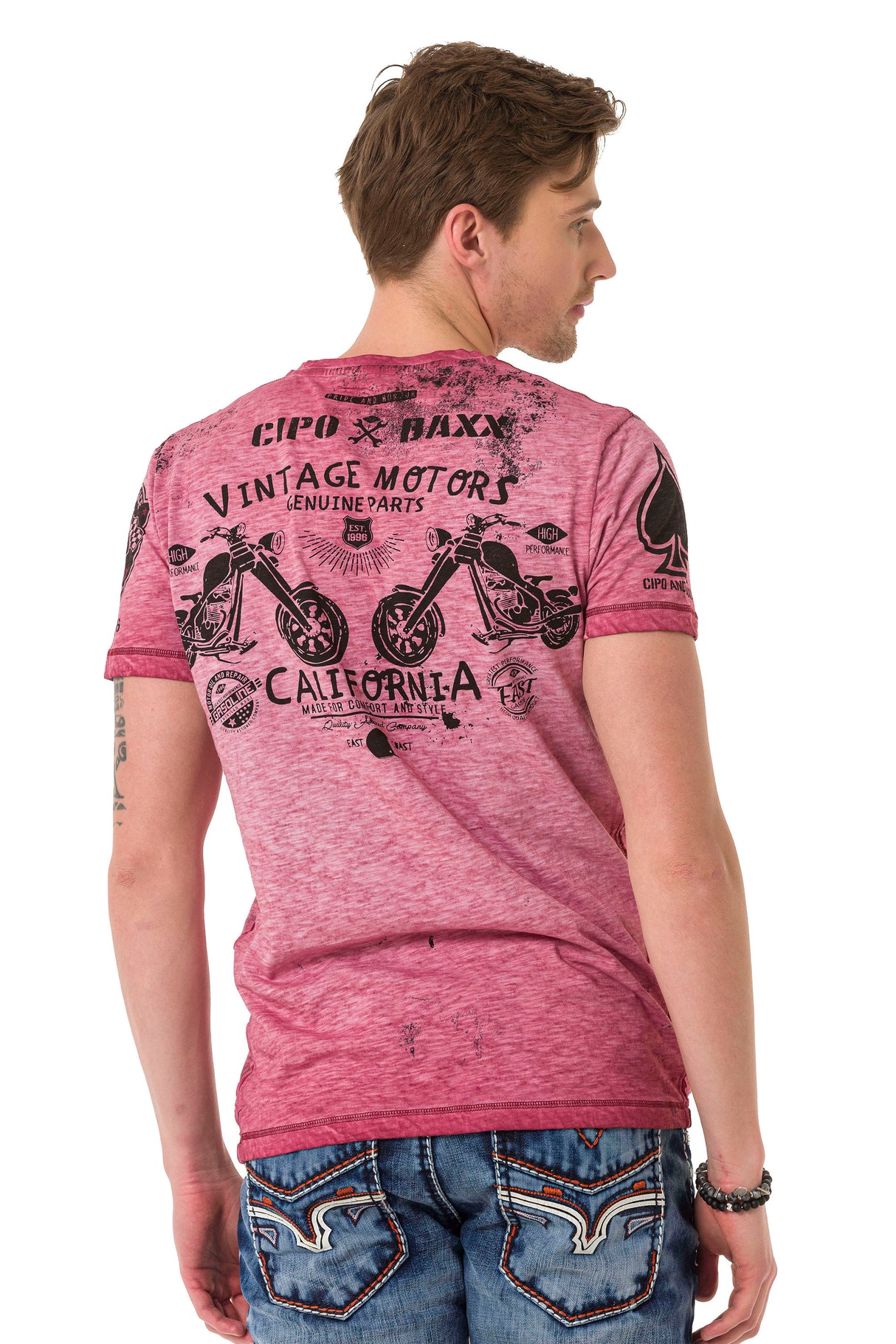 CT703 T-shirt vintage pour homme