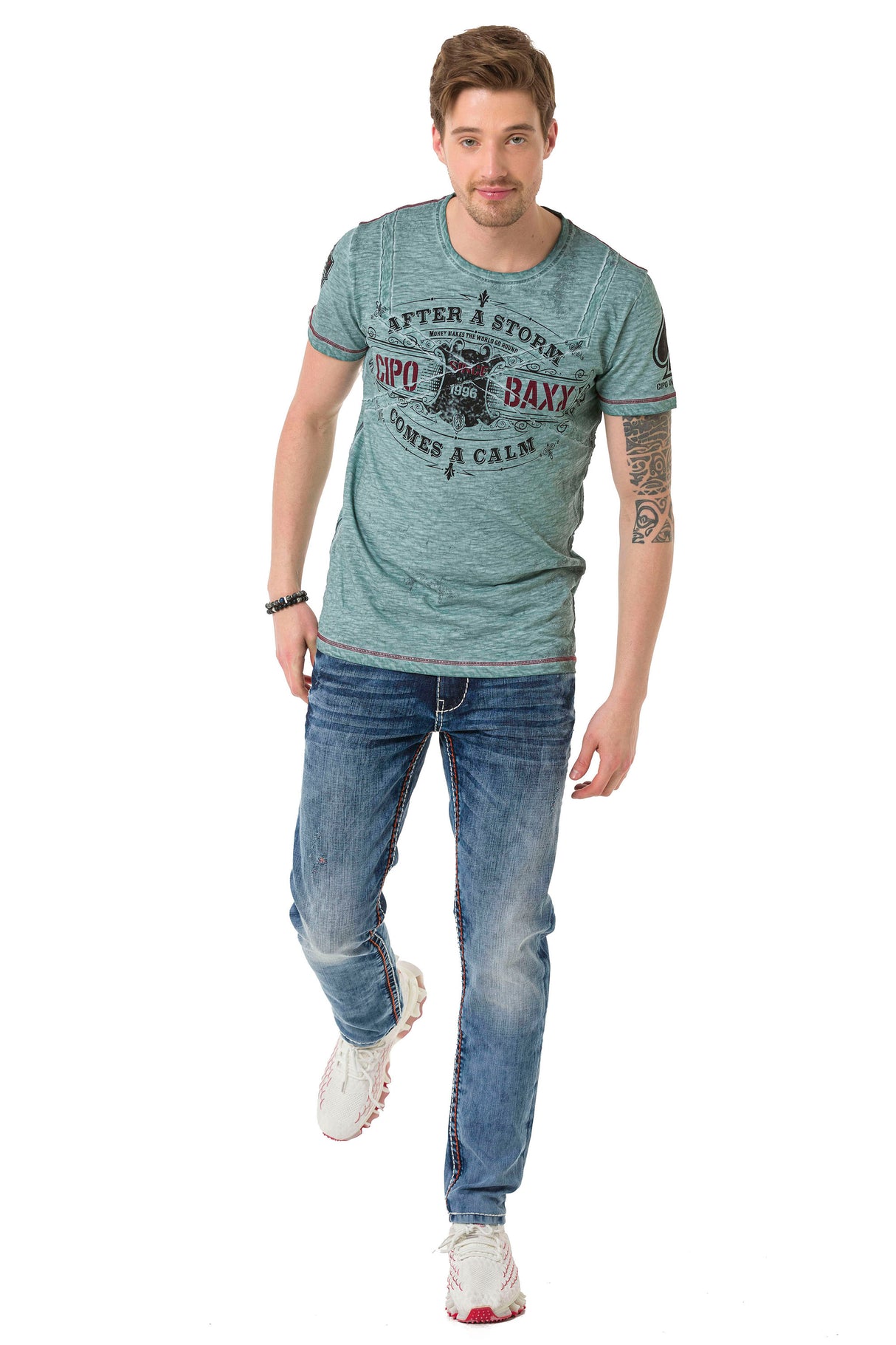 CT703 T-shirt vintage pour homme