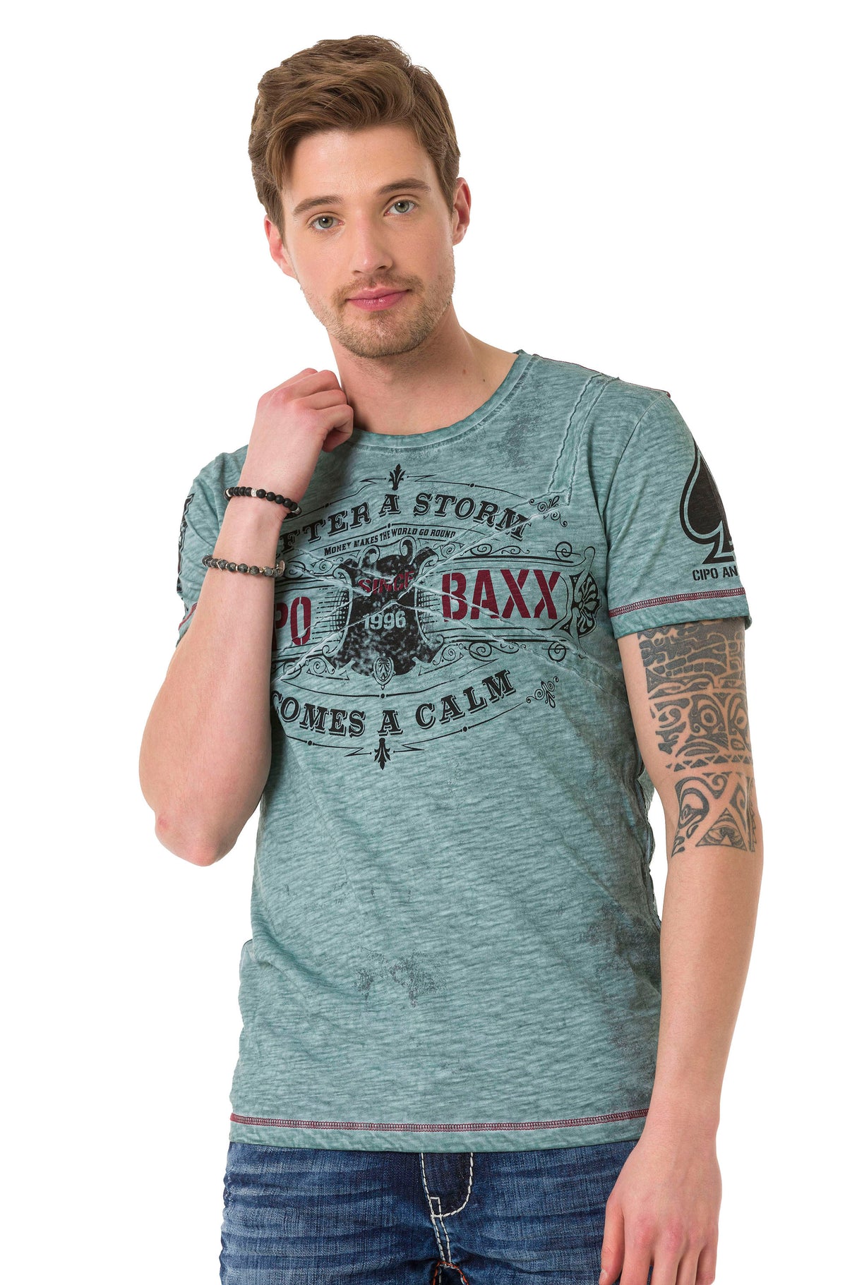 CT703 T-shirt vintage pour homme