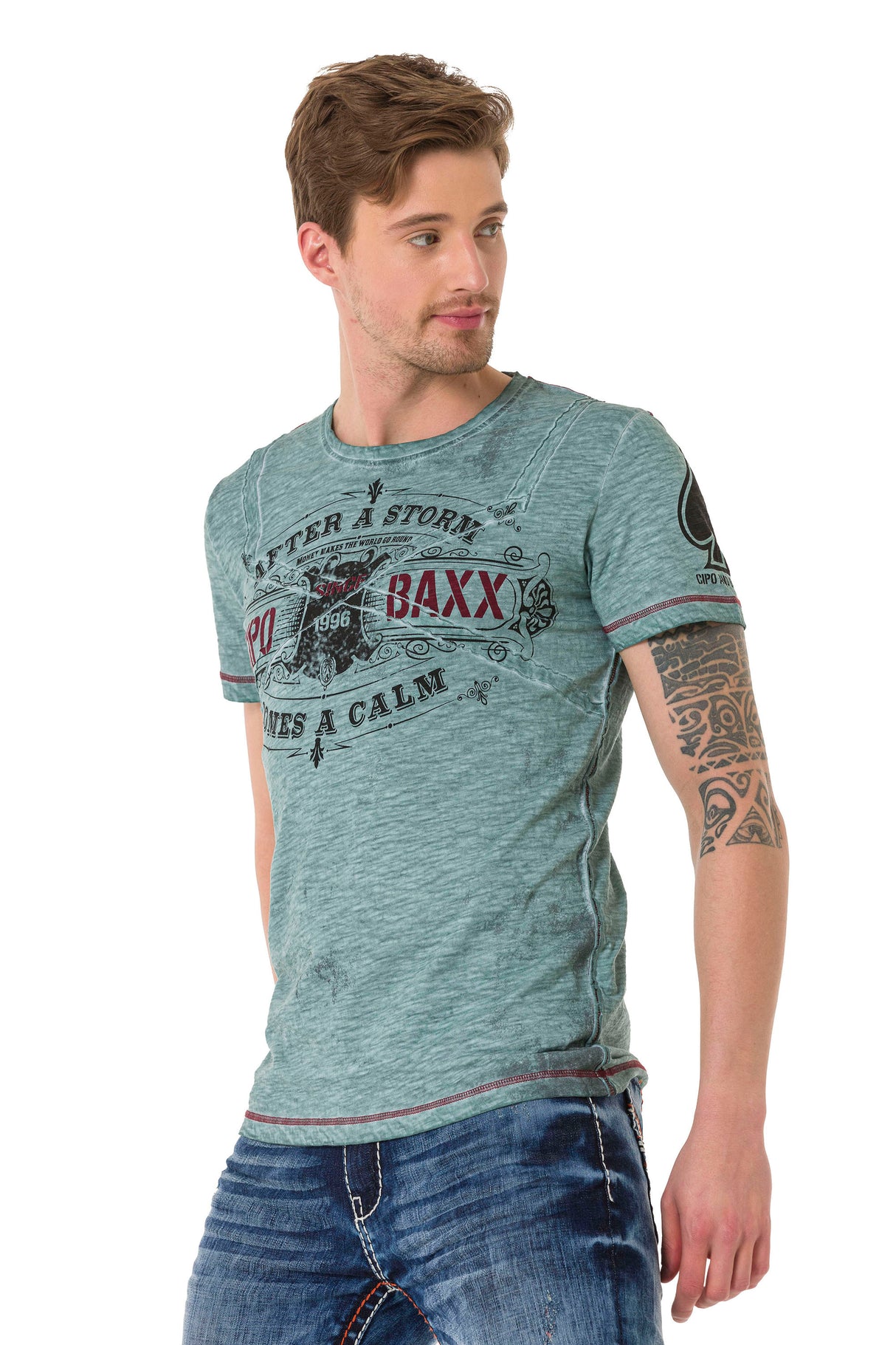 CT703 T-shirt vintage pour homme