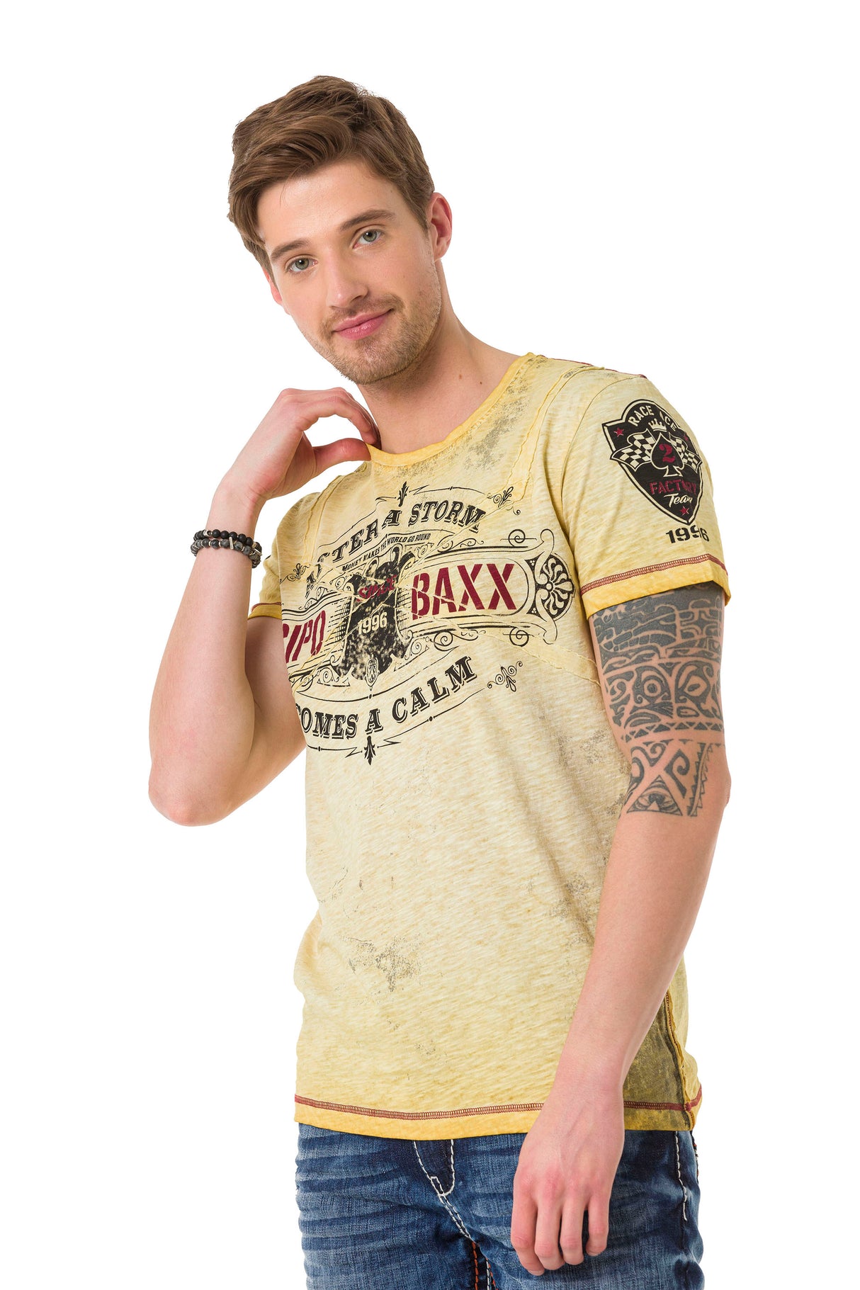 CT703 T-shirt vintage pour homme