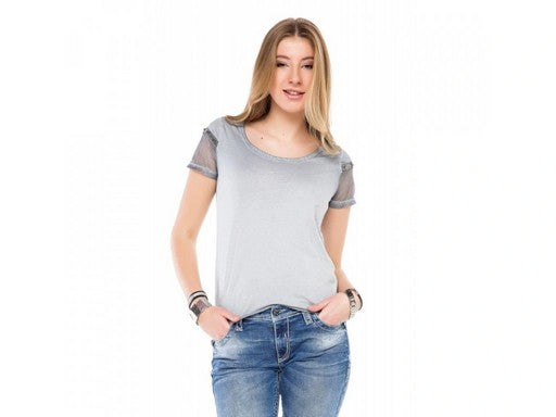 WT228 T-shirt pour femmes avec des détails de patrouille sur les manches