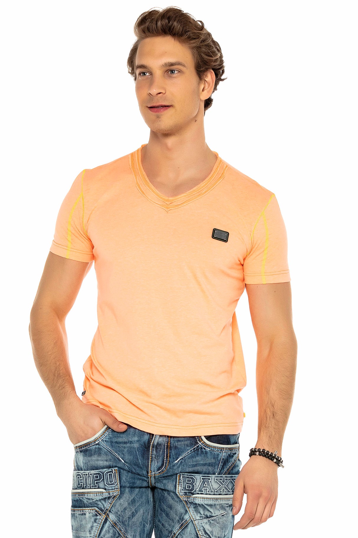 CT569 Camiseta con parches para hombres 