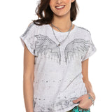 WT310 T-shirt damski z kamieniami