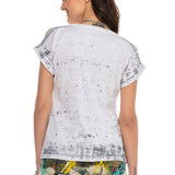 WT310 T-shirt damski z kamieniami