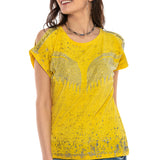 WT310 T-shirt damski z kamieniami