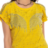 WT310 T-shirt damski z kamieniami