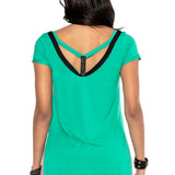WT282 T-shirt damski z nadrukiem i kamieniami