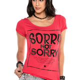 WT282 T-shirt damski z nadrukiem i kamieniami