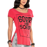 WT282 T-shirt damski z nadrukiem i kamieniami