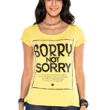 WT282 T-shirt damski z nadrukiem i kamieniami