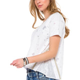 WT246 T-shirt damski z ozdobami