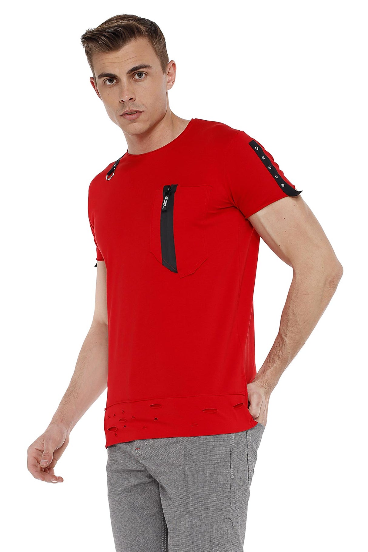 CT366 Camiseta para hombres  con aplicación de diseño