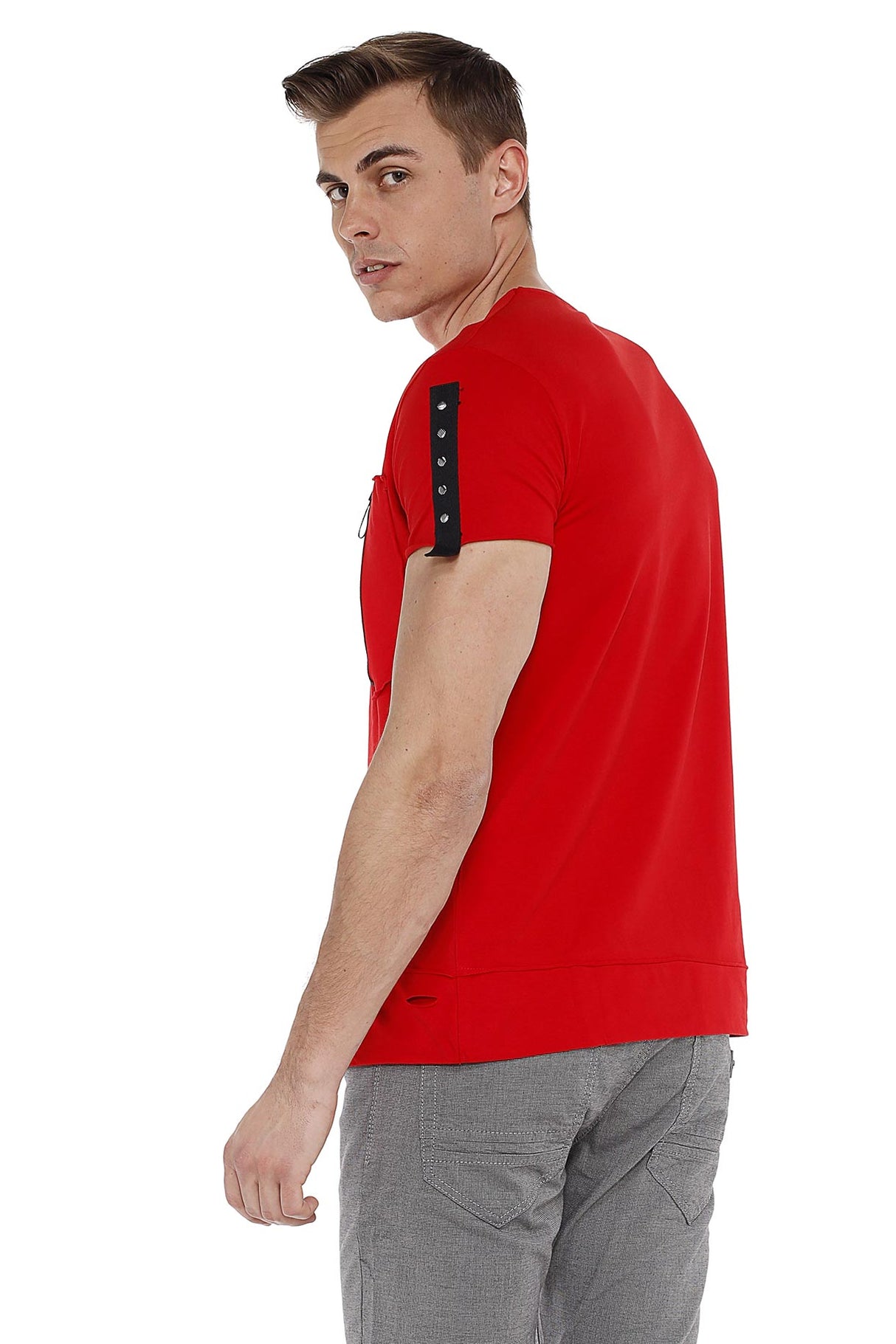 CT366 Camiseta para hombres  con aplicación de diseño