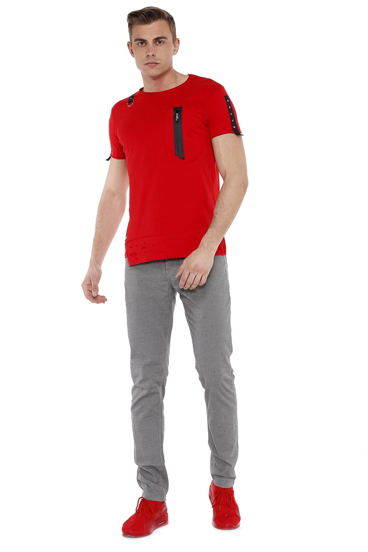 CT366 Camiseta para hombres  con aplicación de diseño