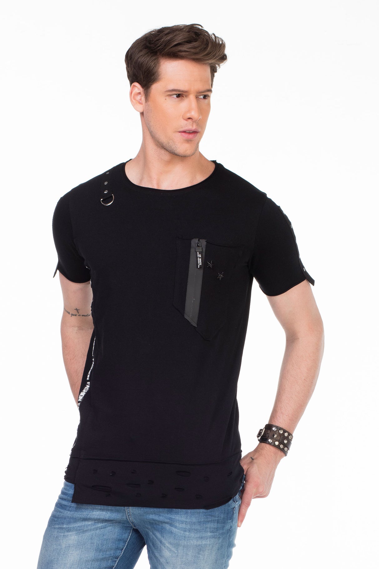 CT366 Camiseta para hombres  con aplicación de diseño